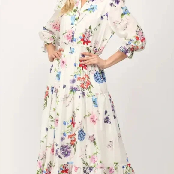 Floral Print Maxi Dress - Picture 1 of 8